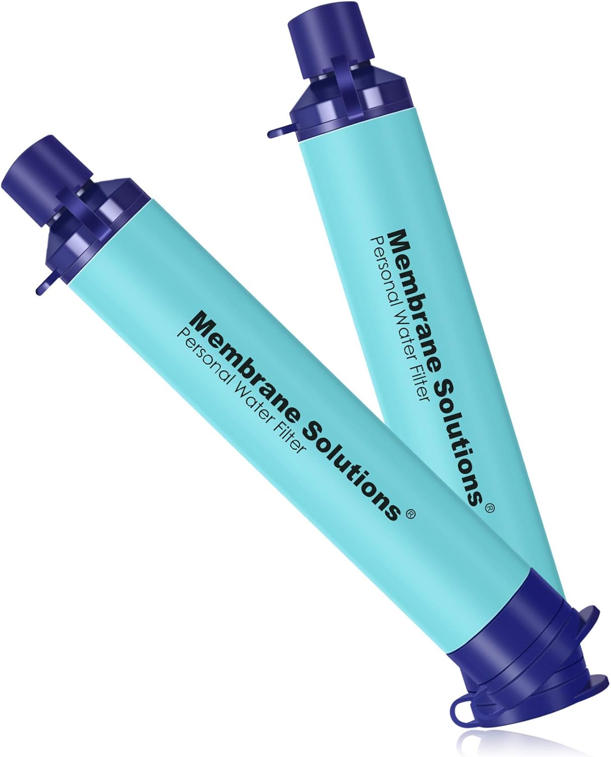 Membrane Solutions Personal Water Filter, Portable Water Purifier Survival Straw Water Filter, Outdoor Water Filter for Hiking, Camping, Fishing, Travel, Backpacking, Emergency Kits (2Pack) : Sports & Outdoors