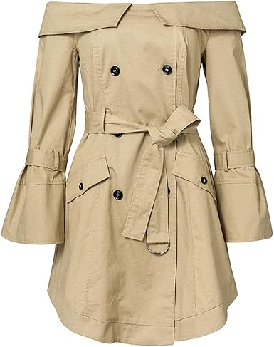 khaki off the shoulder dress