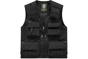 Unisex Safari Fishing Vests Breathable Mesh Photography Travel Hiking Waistcoat Utility Tactical Work Vest Multi-Pockets