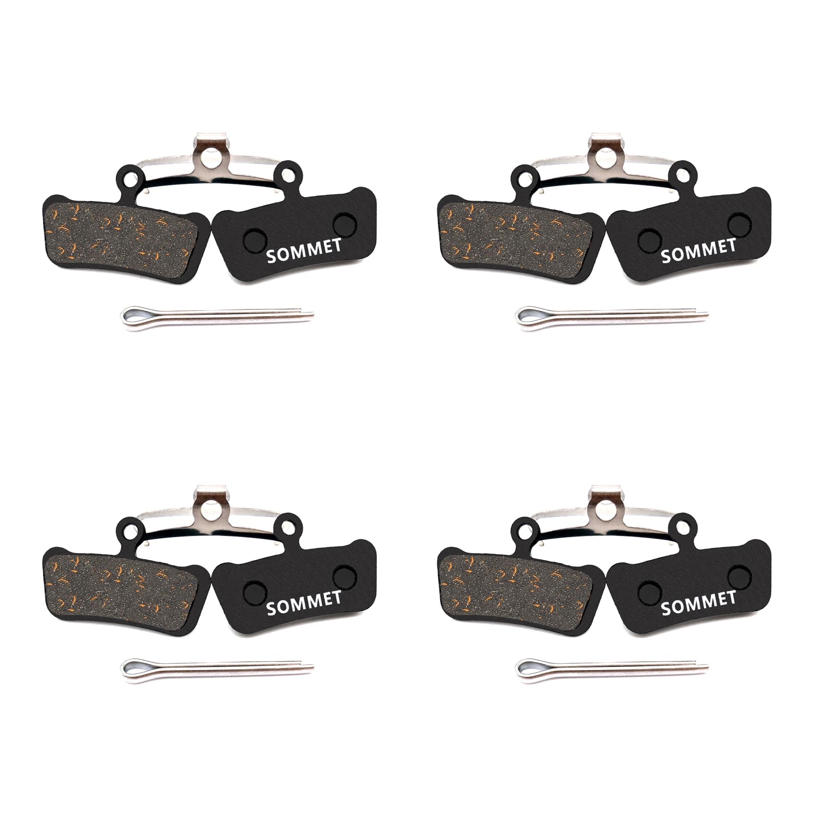 SOMMET 4 pairs Resin and Semi-Metallic Disc Brake Pads fit for Avid XX Trail/XO Trail / E9 Trail / E7 Trail/Sram Guide ZSP12-4