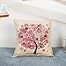 SMARTWALLSTATION 4-Pack Cotton Linen Sofa Home Decor Design Throw Pillow Case Cushion Covers Square 17.5 Inch (Set of 4 Tree Series)