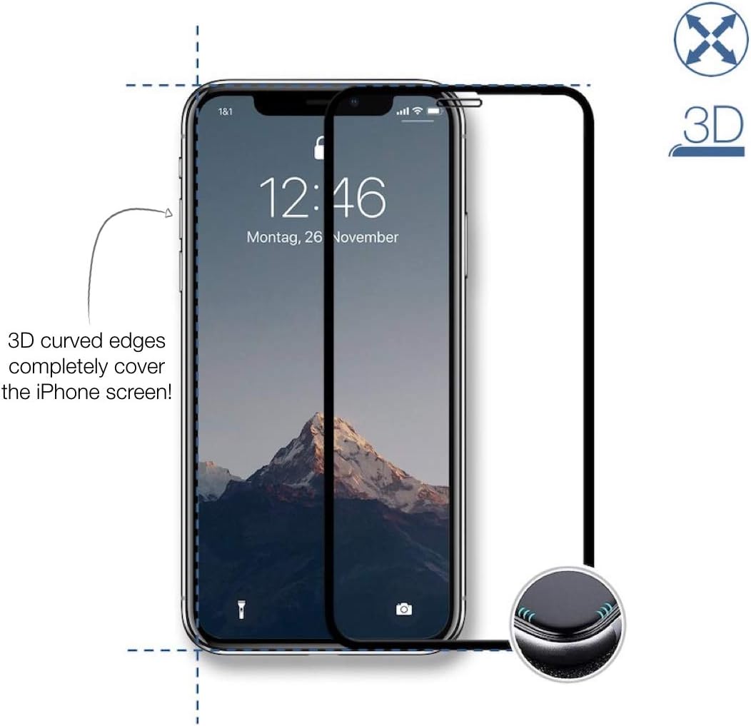Woodcessories - Screen Protector compatible with iPhone 11 / Xr, 3D Premium Tempered Glass, Black, 3D Glass, iPhone Xr - Image 5