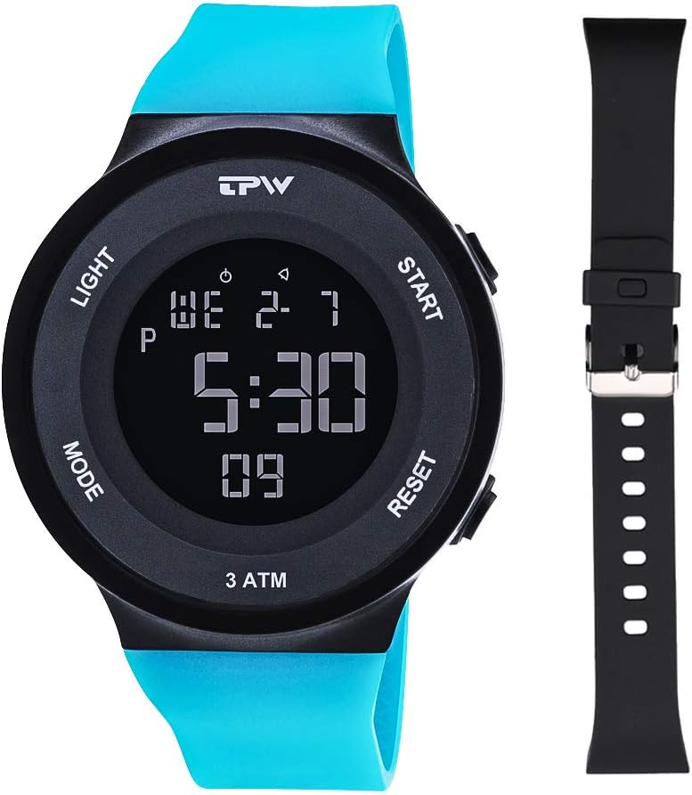 TPW Digital Sport Watch for Men Women K9001 (2019 Military Watch 3ATM Waterproof Wrist Watch LCD Screen Backlight with Stopwatch, Alarm, Time Setting