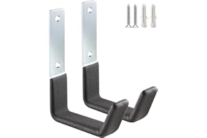 GEEWATOM Heavy Duty Steel Hooks ,Garage Storage Utility Hooks Garden Tool Organizer, Wall Mount Hooks, Small U Hooks(2 Pack)