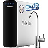 Waterdrop TSU 0.01 Micron Ultra Filtration Under Sink Water Filter System, 3-Stage Tankless Under Sink Water Filtration System with Faucet, Smart Panel, Not Lower TDS, Drilling Required