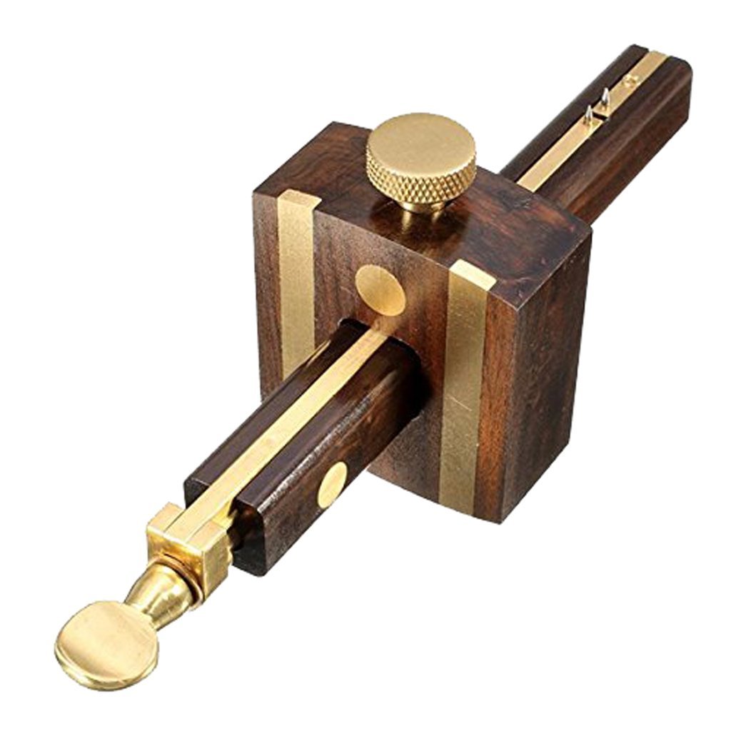 Yundxi Woodwork Marking Gauge Tool Wood Scraper Scribe Mortice Gauge Marking Mortise Gauge Woodworking Measuring Tool (Brown)