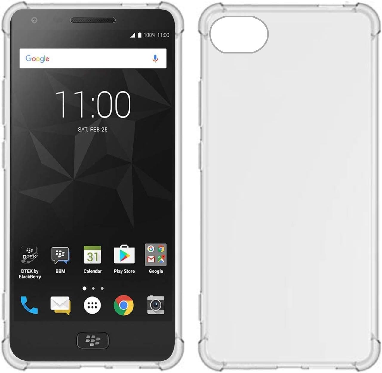 TIYA Case Clear for BlackBerry Krypton/Motion TPU Four Corners Cover Transparent Soft