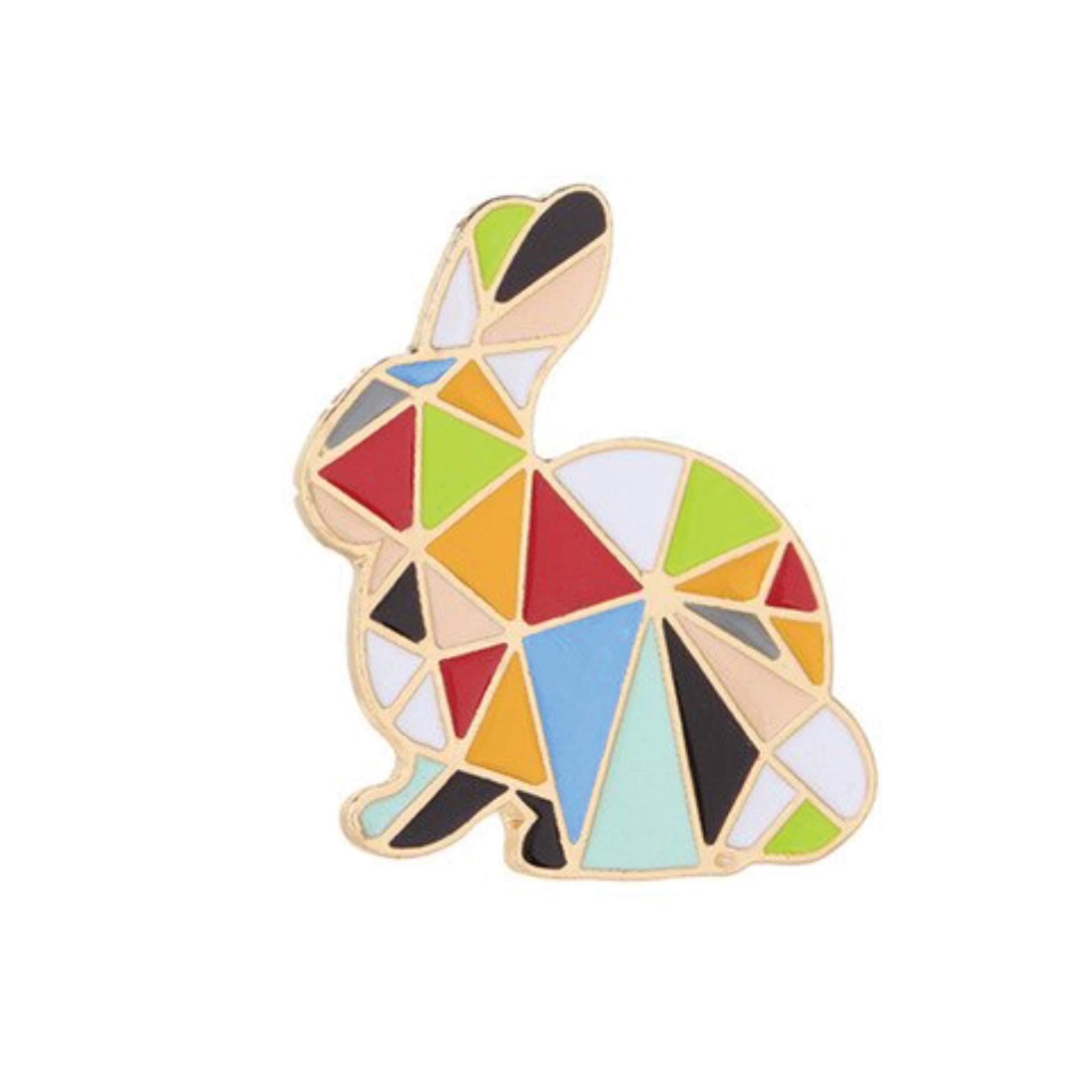 Easter Gifts, Rabbit Brooch, Animal Pin, Bunny Jewellery, Rainbow LGBT origami style