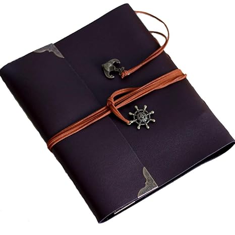 DIY Sammelalbum Fotoalbum Lederalbum 50 Blatt (20x3x24cm) handgefertigte Spirale gebunden Notebook Tagebuch Sketch Retro Memo