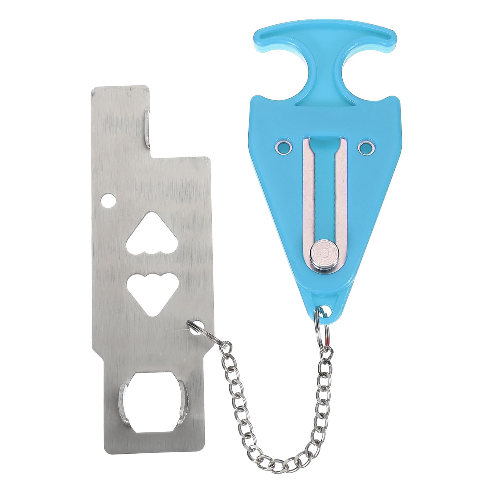 PATIKIL Hotel Door Lock, 1 Pack Heavy Duty Extra Lock for Additional Privacy and Safety Perfect for Traveling Hotel Home Apartment Double Hole Blue