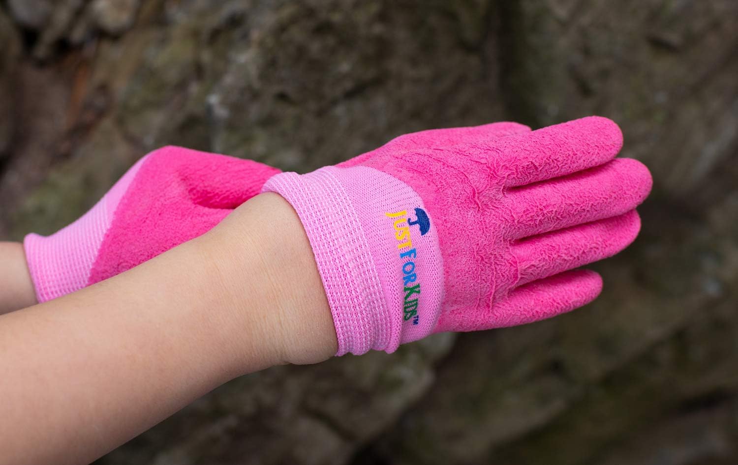 G & F PRODUCTS 2040-2P JustForKids Premium MicroFoam Texture Coated Kids Garden Gloves, Kids Work Gloves, Pink, 1 Pair
