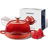 Armorbear Dutch Oven for Bread Baking-5QT Cast Iron Sourdough Dutch Oven Pot with Lid, Enameled Round Cast Iron Bread Pot with Dome Lid for Homemade, Gifts for Sourdough Bakers, Red