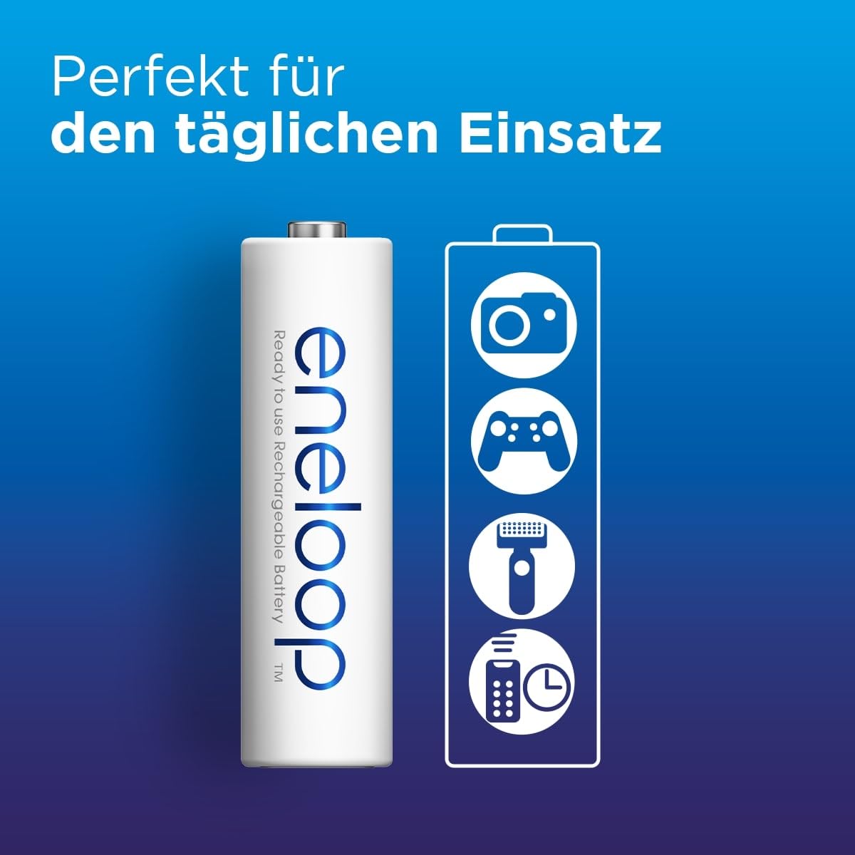 eneloop AA/Mignon Packung mit 8 NI-MH-Akkus, NEU mit verbesserter Mindestkapazität von 2000 mAh 2