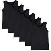 Hercugifts 6 Pack Boys Tank Tops Cotton Undershirts Kids Sleeveless Crew Neck Tank Tops for Toddlers Youth(Age 2-16)