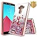 LG G4 Case with [Tempered Glass Screen Protector], NageBee Quicksand Waterfall Liquid Floating Glitter Flowing Sparkle Bling Luxury Clear Soft TPU Case for LG G4 (Rose Gold)