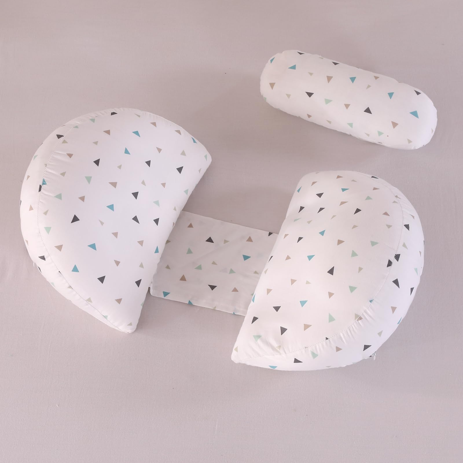 SHANNA Pregnancy Pillow for Sleeping, Wedge Full Body Pillow Pregnancy Pillows, Maternity Pillow Support for Back, Hips, Legs for Pregnant Women, With Washable Cover (Cotton Triangle White)