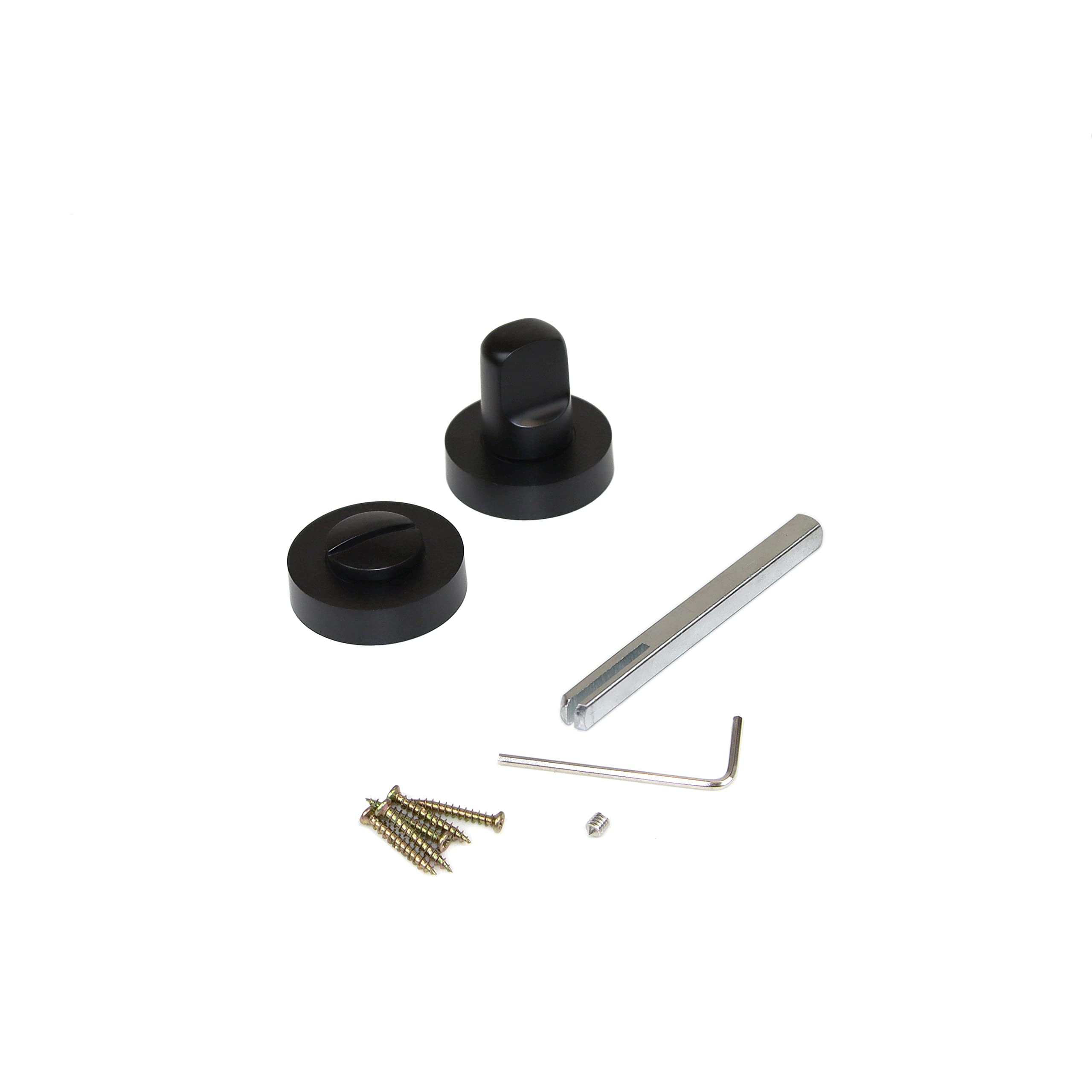 Emuca - Internal Door Turn and Release, Set of 5 Thumb Turn Sliding Doors Lock with D.35 mm (1,37 inch) Rose, zamak, Black — image 1