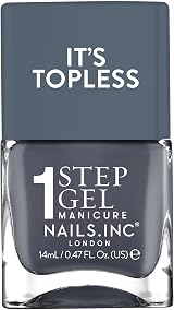 Nails.INC Its Topless Emily Dark Grey Gel-Like Nail Polish 4-in-1