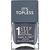 Nails Inc It's Topless Gel-Like Nail Polish, 4-in-1 Base Coat, Treatment, Color & Top Coat, Long Lasting, Strong, Chip Free Nails, Glossy Salon Quality Manicure, Air Dry Nail Polish, Emily, 0.47 Fl Oz