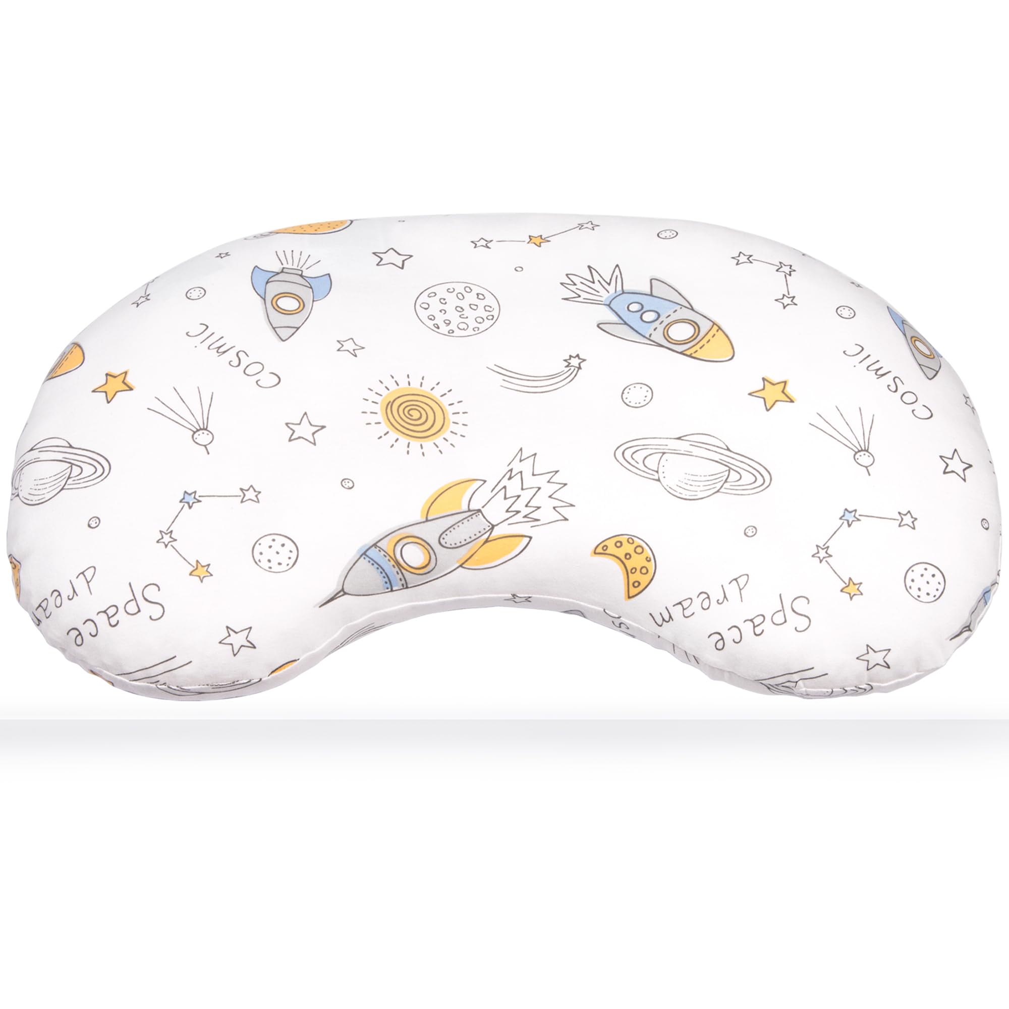 Photo 1 of BYRIVER 12x22 Toddler Sleeping Pillow with Cotton Pillowcase, Ergonomic Bed Pillow for Kids Boy Girls, Small Pillow for Daycare Preschool Nap Time, Gifts for Children Ages 3-8 (Spaceship)