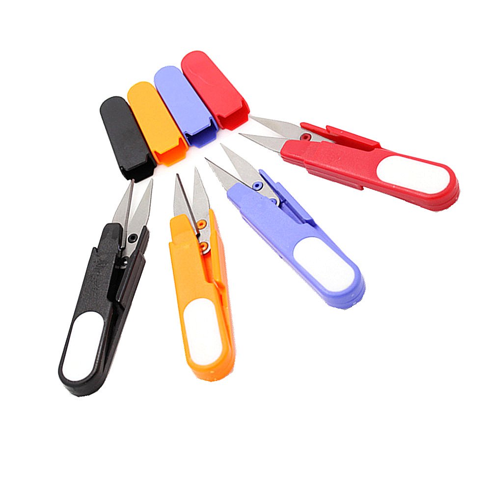 HuanX35 4pcs Portable Scissor Multipurpose U-Type Cutter Shear Protective Cover DIY Projects(4 Colors)