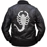 SKY-SELLER Mens Motorcycle Driver Gosling Scorpio Logo Bomber Satin Jacket - Lightweight Jacket For Men