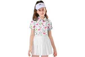 Soneven Girls Sleeveless Golf Polo Shirts V Neck Tennis Shirts Quick Dry Athletic Tank Tops for Age 5-16 Years