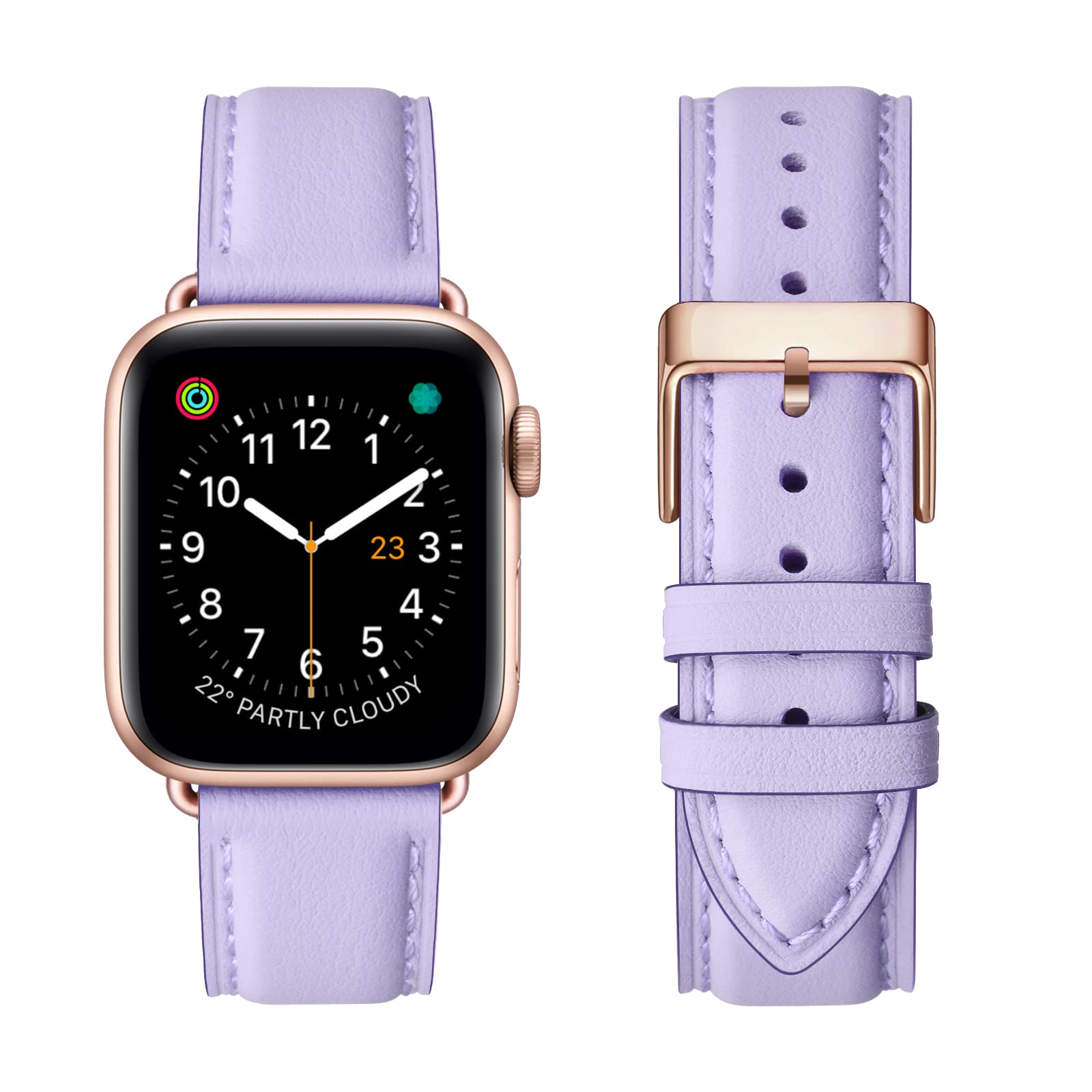 OMIU Leather Bands Compatible with Apple Watch Band 42mm(Series3 2 1) 44mm 45mm 46mm 49mm, Genuine Leather Wristband Starp for iWatch SE Series 11 10 9 8 7 6 5 4 3 2 1 Ultra for Women Men