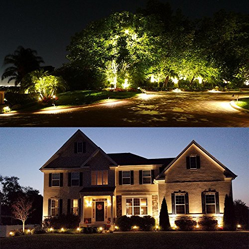 YGS-Tech 5W LED Landscape Lights 12V Low Voltage Waterproof Warm White Spotlights for Garden, Yard, Lawn, Pathway (2 Pack)
