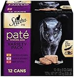 SHEBA PREMIUM PATE in Natural Juices Variety Pack-12 ct. (Beef, Chicken, Salmon) Wet Food for Cats