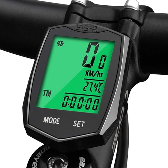 Computer Da Bicicletta Con 25 Funzioni - Tachimetro, Contachilometri Impermeabile, Display LCD