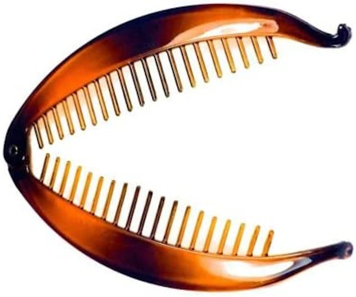 BANANA Fish Clip Wide Tort Brown Toned Comb Hair Grip 14cm Ponytail