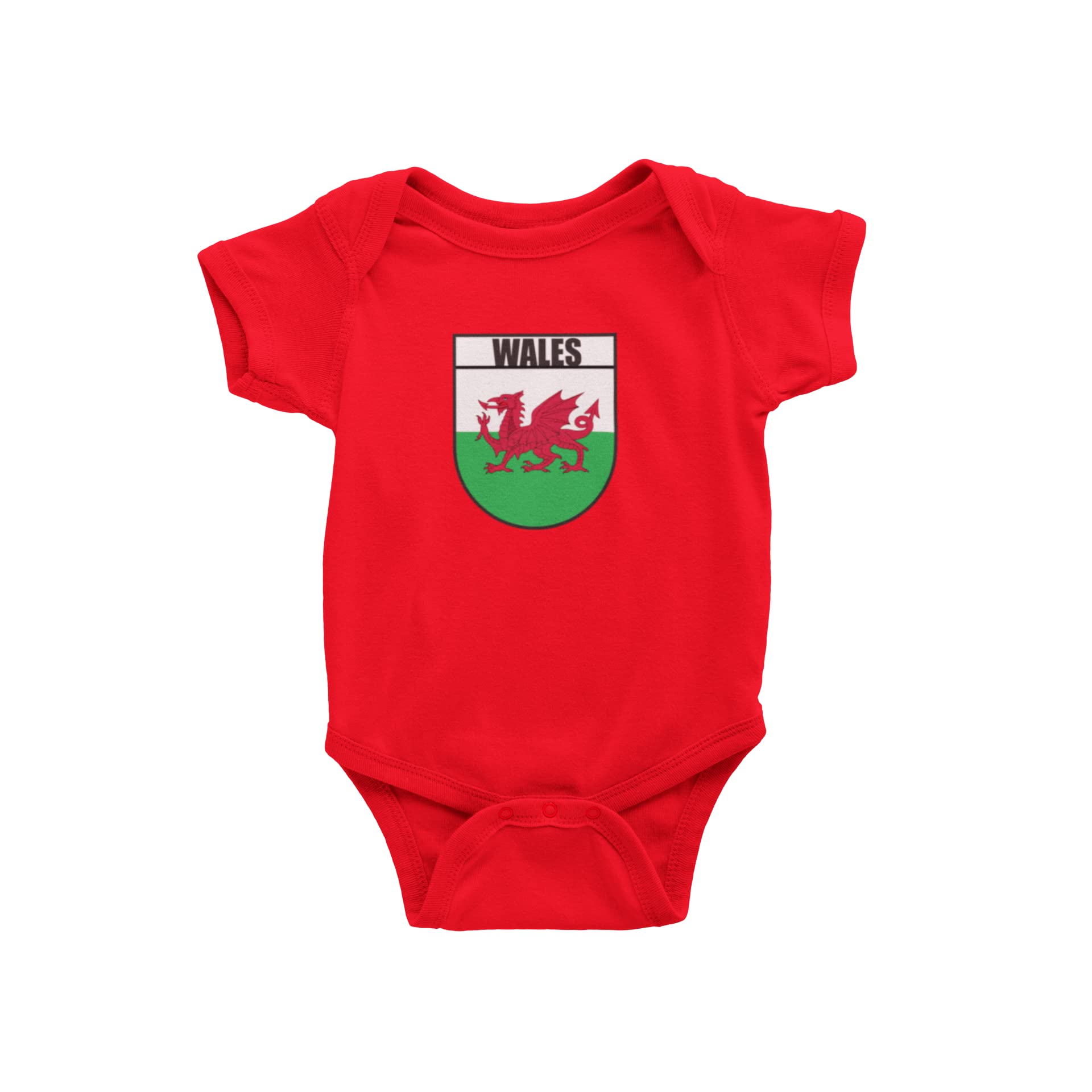 Welsh baby grow Football Rugby Badge Welsh Gifts for Baby - Red Babies Cymru Fan Outfit perfect for those young wales fans 100% cotton (3-6)