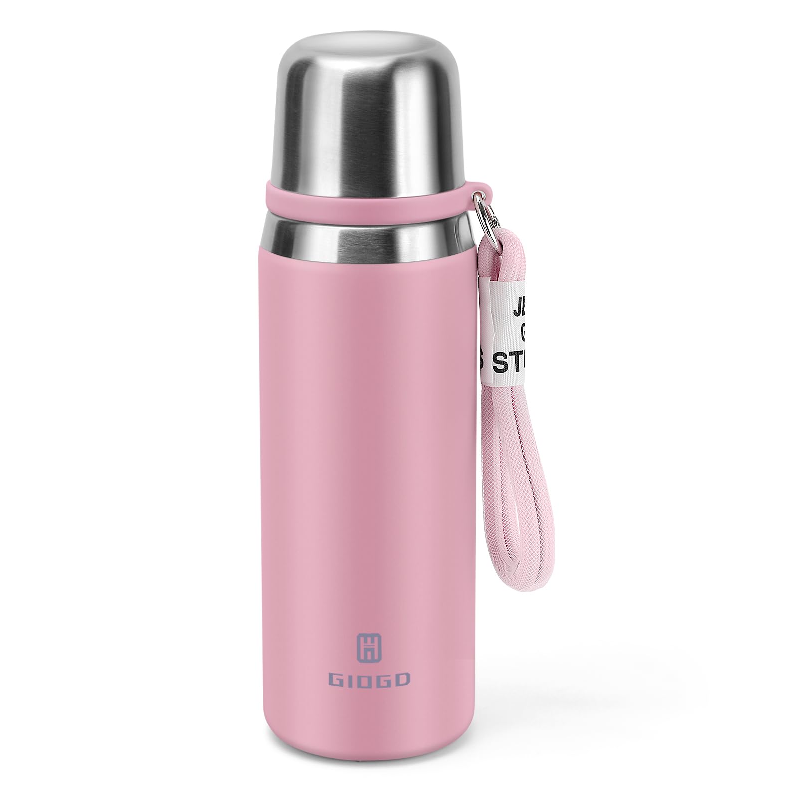 Stainless Steel Flask with Cup 700ml/23.6oz Vacuum Insulated Thermo Bottle Keep hot and Cold Water Bottles Coffee flasks.(Pink)