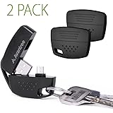 Avantree 2 Pack Handy Keychain Short Micro USB Cables, High Speed Data Sync Charge Keyring Cord Charging Cable for Samsung HTC and All Android Devices