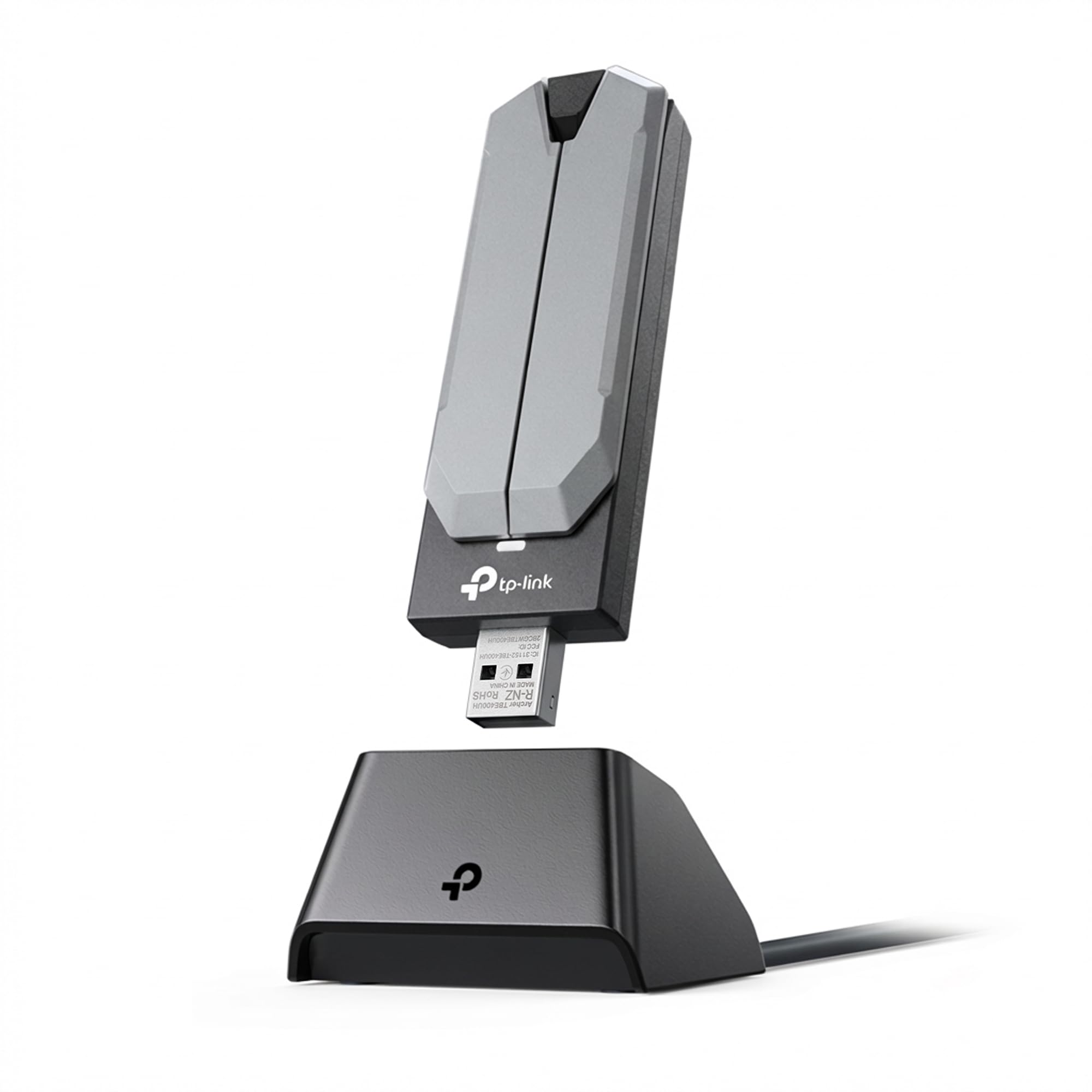 Photo 1 of TP-Link BE6200 Tri-Band Wi-Fi 7 Wireless USB 3.0 Adapter Archer TBE401UH | WiFi Adapter for Desktop PC | Supports Windows 11,10 | 2 x High Gain Antennas | 6GHz, 4K-QAM, 160MHz, WPA3 | Secure by Desig