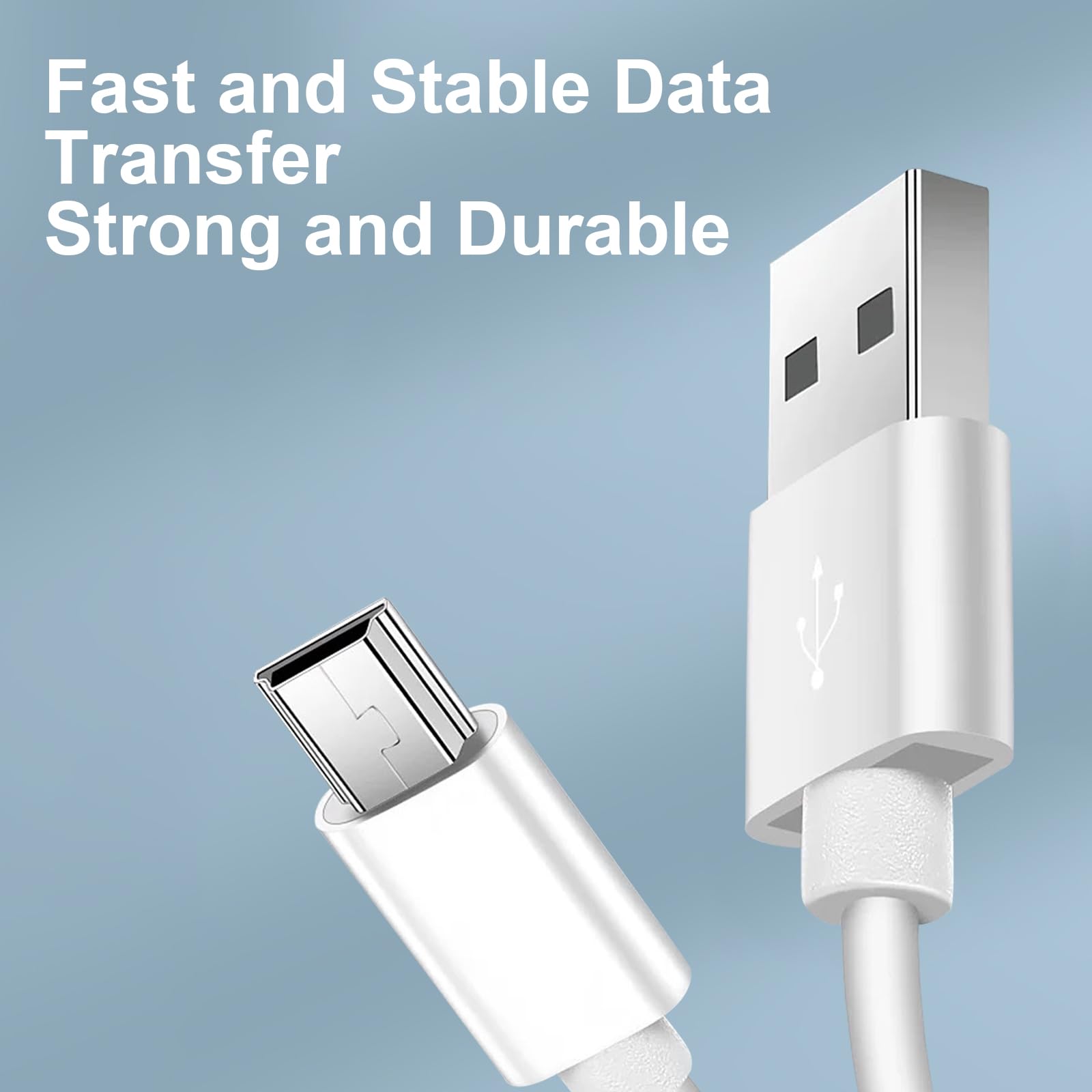 (2 Pack) Mini USB Charger and Data Cable for Texas Instruments Calculators TI-84 Plus CE Graphing Calculator, TI-Nspire CX/CX CAS, TI-84 Plus CE Color/C Silver, TI 89 Titanium (White)