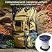 HONXEE LED Camping Lantern Solar Rechargeable Lights with Solar Panel and USB Charging, Adjustable Brightness and Emergency Light for Hiking,Camping,Hurricane,Repairing