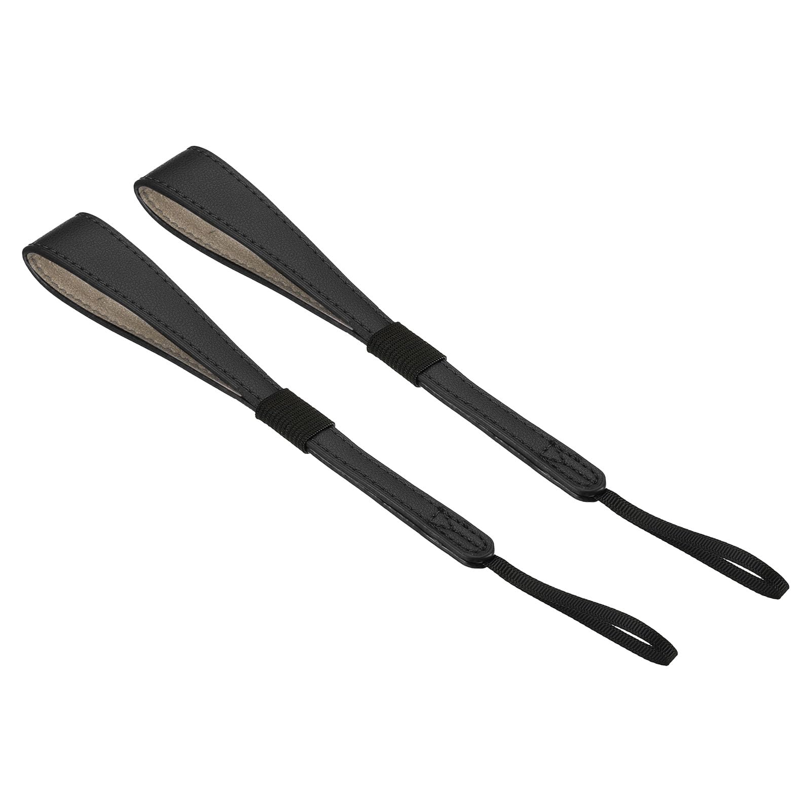 PATIKIL Camera Wrist Straps, 2Pcs PU Leather Adjustable Hand Wristlet Strap Lanyards String for DSLR Digital Camera Mirrorless Camcorder Flashlight, Black