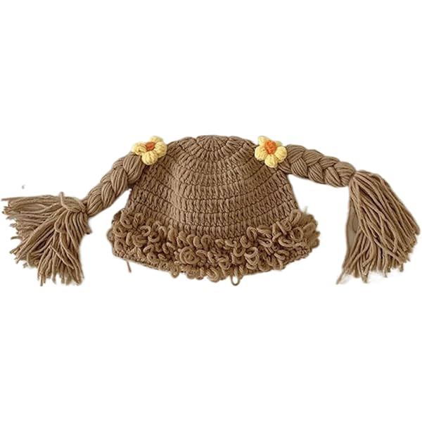 Amazon.com: Thereisno Cute Baby Girl Beanie Hat Pigtail  display picture 1