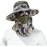 Sun Protection Hats with Face Cover & Neck Flap - Camouflage, Fishing & Outdoor Hats for Women & Men