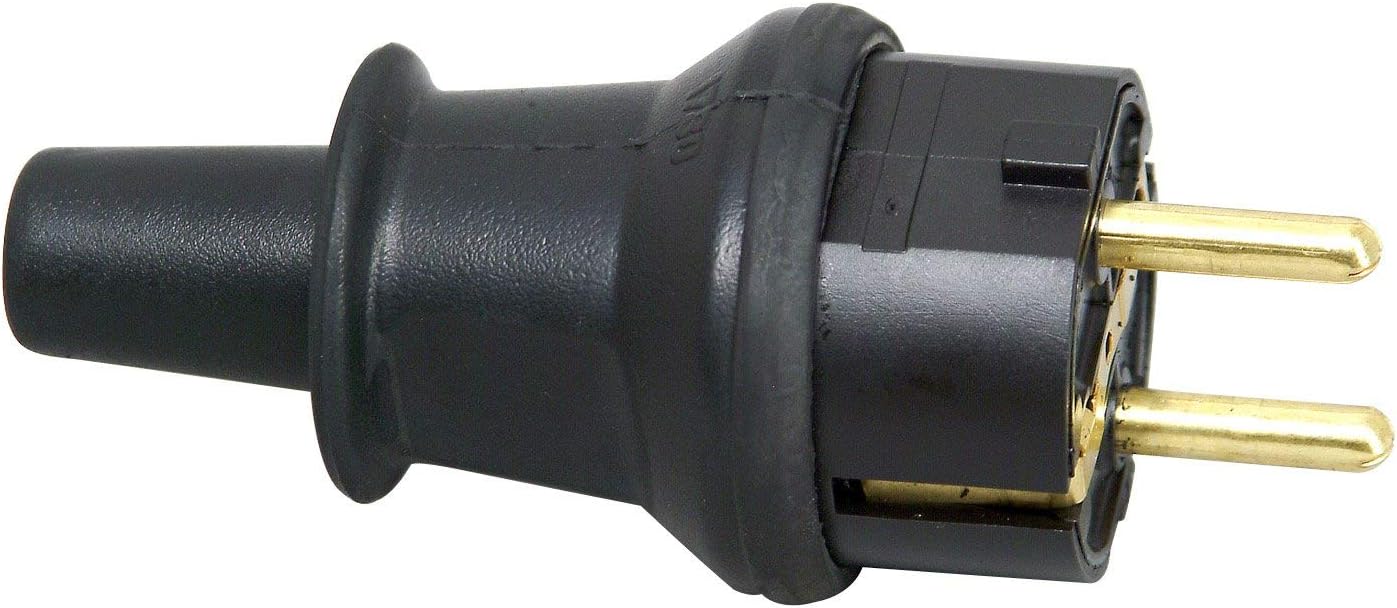 Fiches à Contact De Sécurité 10-/16 Env. A 250 V Noir IP44 Caoutchouc Plein 91155798