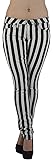 Fashion2Love 6065 Black & White Striped Classic Sexy Skinny Jeans Junior & Plus Size