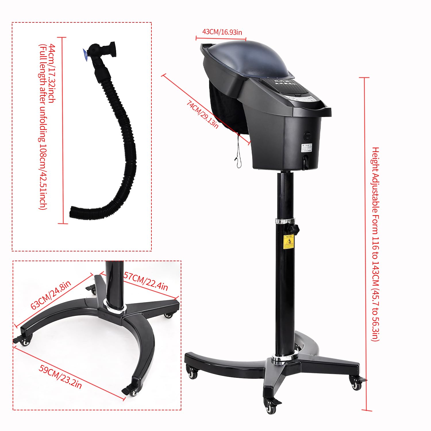 Condition photo showing New/Like New for meizhouhu professional hair salon steamer ozone micro mist hair steam mister hooded 7 color light wi