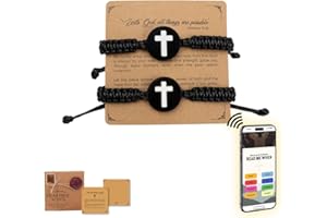 DEARMINE Bible Verse Bracelets Scan Phone, Daily Bible Verse Bracelet with NFC, Jesus Bracelets, Scripture Bracelets With Bible Verses, Christian Prayer Bracelet for Women, Men