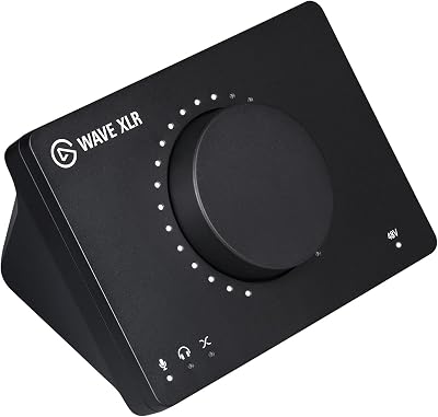 Elgato Wave XLR Audio Mixer 75 dB Preamp USB-C Phantom Power Tap-to-Mute