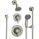 Moen Commercial Classic Posi Temp Shower System with Handheld for Bathroom, Valve Required, Brushed Nickel Finish, T8342EP15CBN