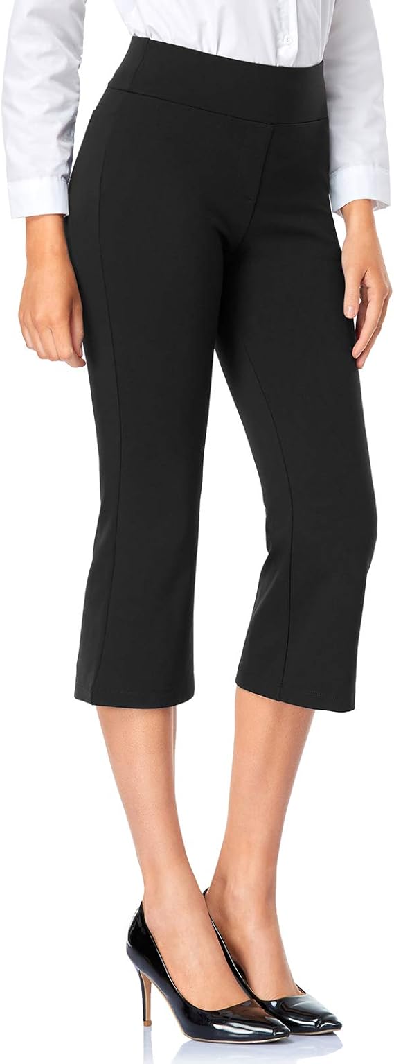 Tapata Women's 20.5'' Bootcut Capri Dress Pants Stretchy Cropped Office
