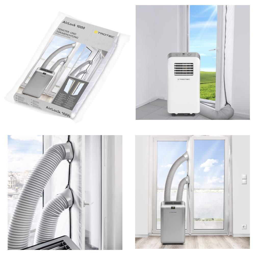 TROTEC AirLock 1000 Door and Window Seal for portable air conditioners and tumble dryer Hot Air Stop, White