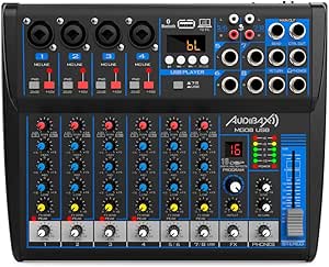 Audibax MG08 USB Mesa Mezclas 8 Canales con Bluetooth ...